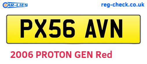 PX56AVN are the vehicle registration plates.