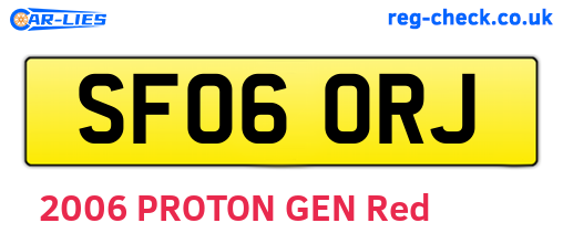 SF06ORJ are the vehicle registration plates.