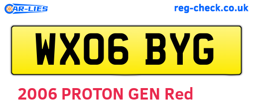 WX06BYG are the vehicle registration plates.