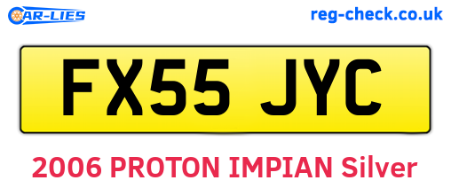 FX55JYC are the vehicle registration plates.