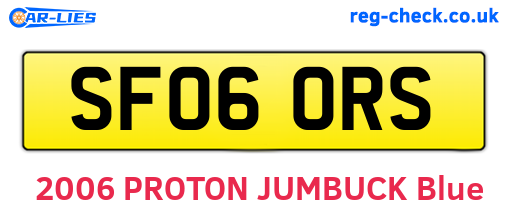 SF06ORS are the vehicle registration plates.