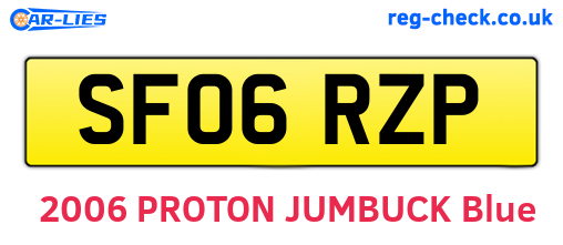 SF06RZP are the vehicle registration plates.
