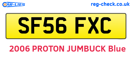 SF56FXC are the vehicle registration plates.