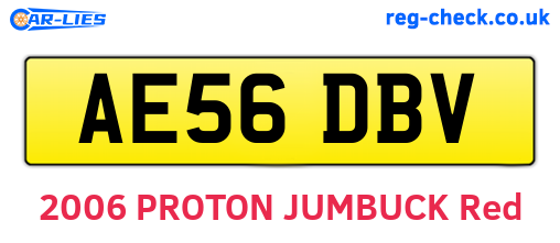 AE56DBV are the vehicle registration plates.