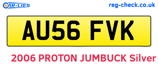 AU56FVK are the vehicle registration plates.