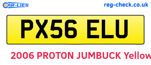 PX56ELU are the vehicle registration plates.