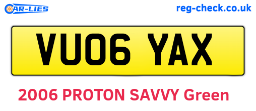 VU06YAX are the vehicle registration plates.