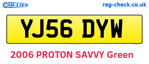 YJ56DYW are the vehicle registration plates.