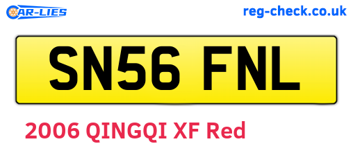 SN56FNL are the vehicle registration plates.