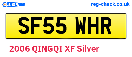 SF55WHR are the vehicle registration plates.