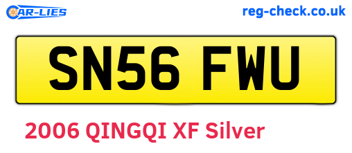 SN56FWU are the vehicle registration plates.