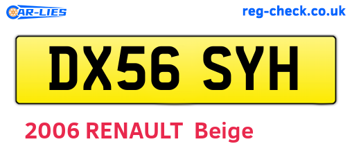 DX56SYH are the vehicle registration plates.