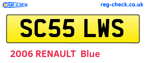 SC55LWS are the vehicle registration plates.
