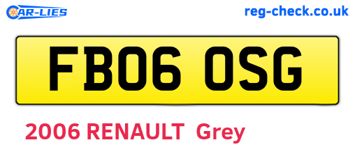 FB06OSG are the vehicle registration plates.