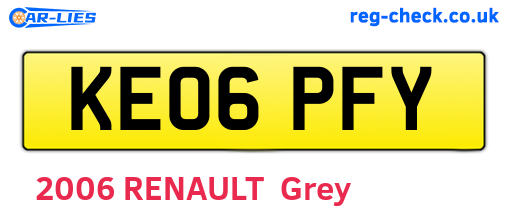 KE06PFY are the vehicle registration plates.