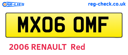 MX06OMF are the vehicle registration plates.