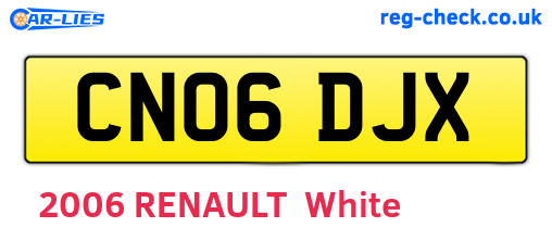 CN06DJX are the vehicle registration plates.