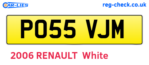 PO55VJM are the vehicle registration plates.