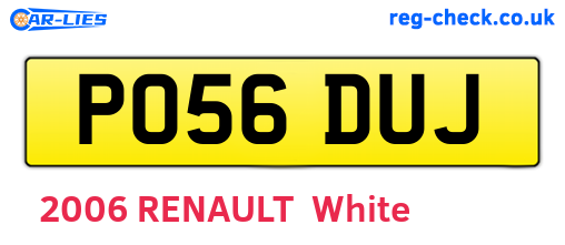 PO56DUJ are the vehicle registration plates.