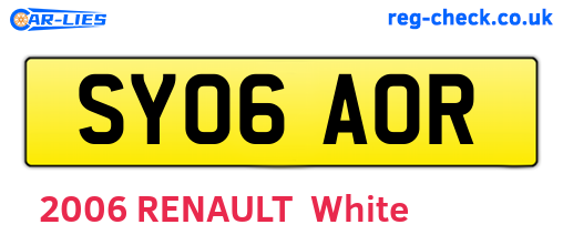 SY06AOR are the vehicle registration plates.
