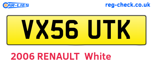 VX56UTK are the vehicle registration plates.