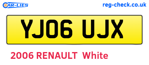 YJ06UJX are the vehicle registration plates.