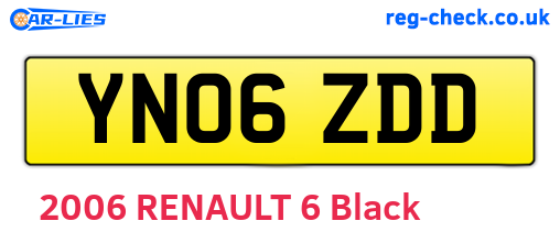 YN06ZDD are the vehicle registration plates.