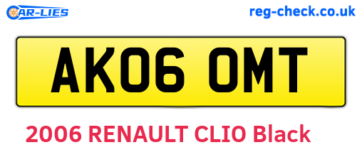 AK06OMT are the vehicle registration plates.