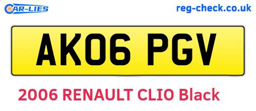 AK06PGV are the vehicle registration plates.