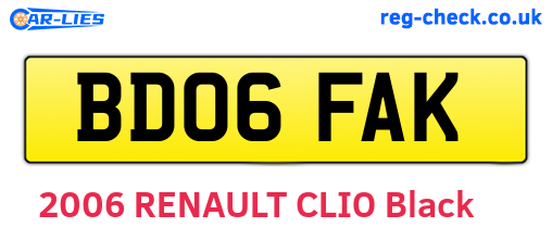 BD06FAK are the vehicle registration plates.