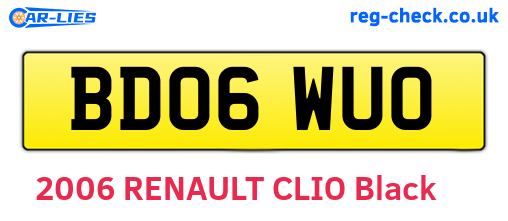 BD06WUO are the vehicle registration plates.