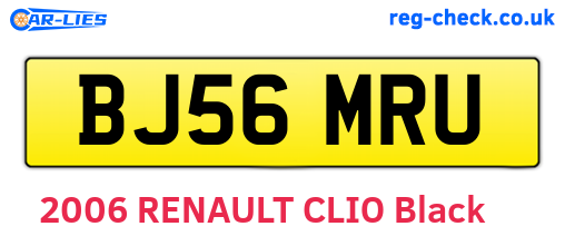 BJ56MRU are the vehicle registration plates.