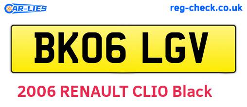 BK06LGV are the vehicle registration plates.