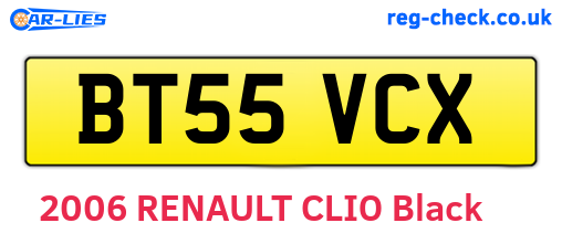 BT55VCX are the vehicle registration plates.