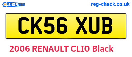 CK56XUB are the vehicle registration plates.