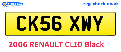 CK56XWY are the vehicle registration plates.