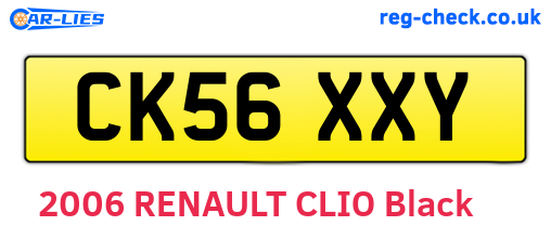 CK56XXY are the vehicle registration plates.