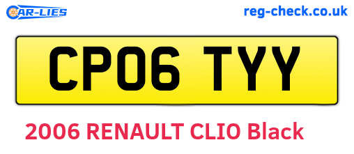 CP06TYY are the vehicle registration plates.