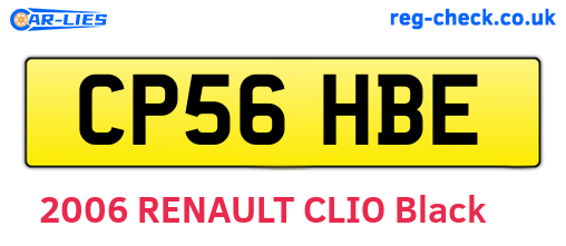 CP56HBE are the vehicle registration plates.