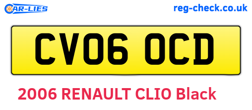 CV06OCD are the vehicle registration plates.