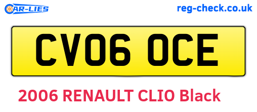 CV06OCE are the vehicle registration plates.