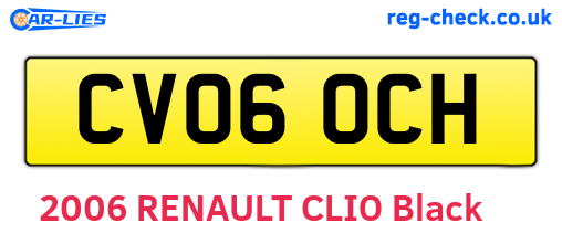 CV06OCH are the vehicle registration plates.