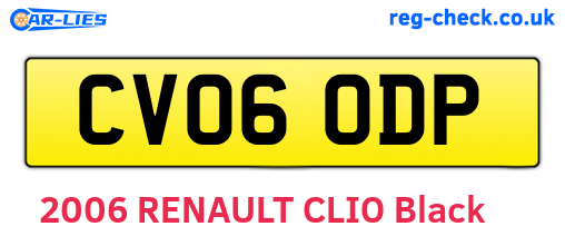 CV06ODP are the vehicle registration plates.