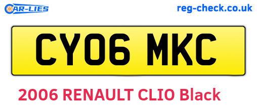 CY06MKC are the vehicle registration plates.