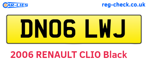 DN06LWJ are the vehicle registration plates.