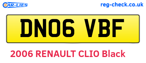 DN06VBF are the vehicle registration plates.