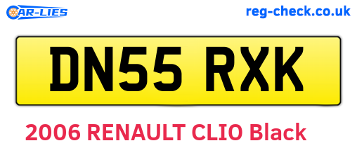 DN55RXK are the vehicle registration plates.