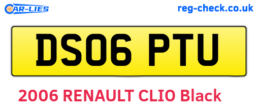DS06PTU are the vehicle registration plates.