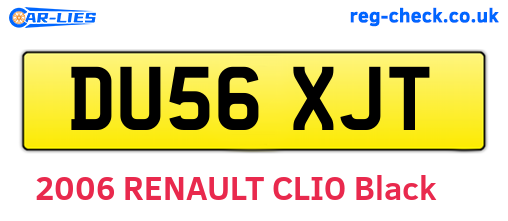 DU56XJT are the vehicle registration plates.