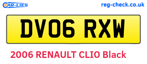 DV06RXW are the vehicle registration plates.
